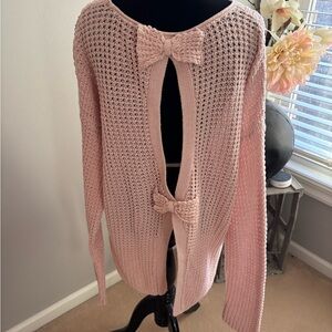Bethany Mota Light Pink Bow Detail Sweater